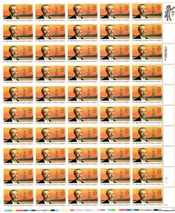US Stamps # 2147 22 cent Frederic Bartholdi sheet of 50 stamps - Picture 1 of 1