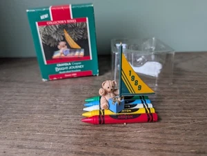 Hallmark Keepsake Ornament 1989 Bright Journey Crayola Crayon Teddy Bear w/ Box - Picture 1 of 13
