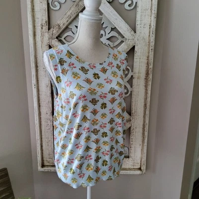 Suéter tejido sin mangas floral súper suave para mujer Ella Rafaella azul balada Foto 1 de 4