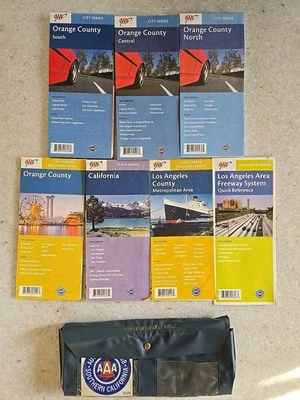 AAA California Orange + Los Angeles County Maps - Lot of 6 + FWY Ref. & BAG - Image 1 of 4