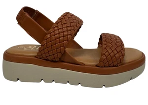 Ella Lottie Ladies Low Wedge Tan Woven Summer Sandals - Picture 1 of 1
