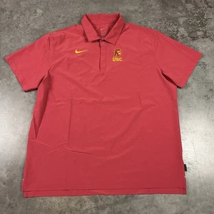 Camisa Polo USC Trojans Para Hombres XXL Roja Nike Transpirable Elastizada Usada - Imagen 1 de 17