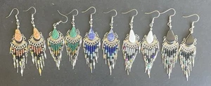 5 Paar peruanische Halbedelstein Ohrringe Handarbeit Hänger Set Peru Boho - Bild 1 von 7