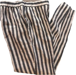 St. John Freizeithose Größe S schwarz & weiß gestreift Leinenmischung 695 $ - Bild 1 von 8