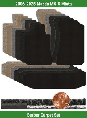 定制柏柏尔地毯垫套装适用于 2006 - 2025 马自达 MX-5 Miata (3 件) #W74 — 第 1/4 张图片