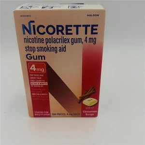 Nicorette Cinnamon Surge 4mg Nicotine Gum - 100 Count Expiration Date 09/27 - Picture 1 of 2