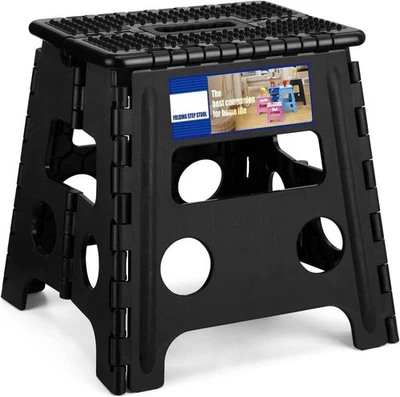 Folding Step Stool Plastic Foldable Stools Non Slip Dot Surface 13" 16" 17.5" - Image 1 of 4