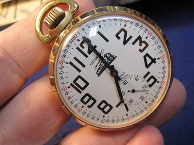 Genuine Swiss Unitas Cal 6497 gold tone open face pocket watch  ticks - Image 1 of 3