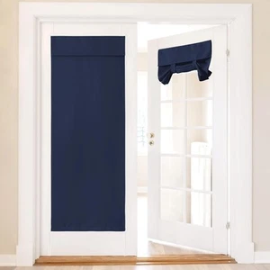 NICETOWN Blackout Door Curtains - Self Sticky 36"W x 72"L (Pack of 1), Navy - Picture 1 of 10
