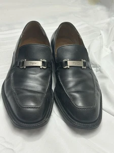 Scarpe eleganti Salvatore Ferragamo uomo pelle nera 9 EE ottime condizioni - Foto 1 di 11