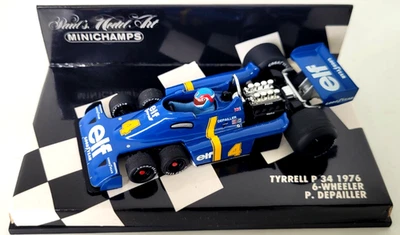 MINICHAMPS  1:43  P. DEPAILLER  TYRRELL P34  6-WHEELER   1976 " ELF "  FORMEL 1 - Bild 1 von 3