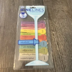 New Wine Lines 12 ID Tags For Glasses Stemware Fred Party Funny Labels Tastings - Picture 1 of 4