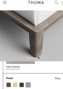 2 Thuma Bed Frame Legs in Grey Finish with Japanese Joinery - Picture 1 of 2