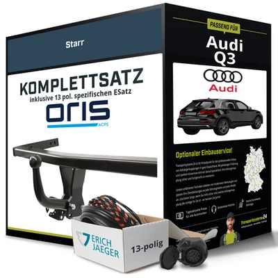Für AUDI Q3 Typ 8U Anhängerkupplung starr +eSatz 13pol 06.2011-12.2018 NEU PKW - Bild 1 von 4