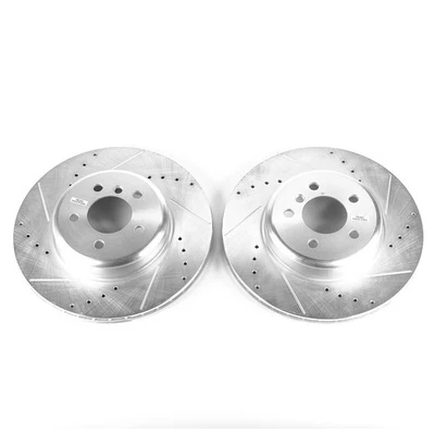 PowerStop Evolution Drilled Slotted Rotors Pair Rear For BMW 535i GT - Image 1 of 3
