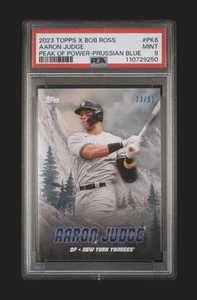 2023 Topps X Bob Ross Joy of Baseball Peaks of Power Aaron Judge Blue /50 PSA 9 - Picture 1 of 9