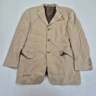 STRELLSON Blazer Jacket 38 Beige Men's Linen High Button Classic Style - Image 1 of 4