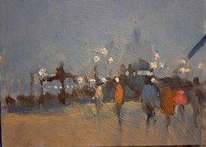 ORIGINAL RICHARDSON Evening in The Piazzetta Venice venetian italy OIL PAINTING - Picture 1 of 1