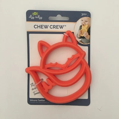 NEW Orange Fox Silicone Teether for Baby Chew Crew  | Itzy Ritzy - Image 1 of 4