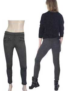 DAVID LERNER sz M Double Zip Pocket Leggings in Houndstooth Plaid NWT - Picture 1 of 5