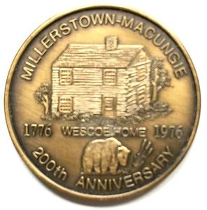 VINTAGE 1976 LEHIGH COUNTY PA. MEDAGLIONE BICENTENARIO ~ CASA WESCOE MILLERSTOWN - Foto 1 di 2