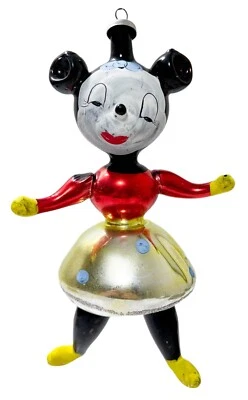 CHRISTOPHER RADKO Kissing Minnie Mouse Blown Glass Disney Christmas Ornament - Image 1 of 4