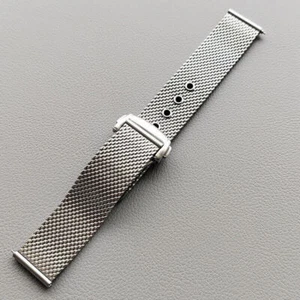 Edelstahl Uhrenarmband Milanaise 20 mm 22 mm Mesh Schnellverschlussband gebürstet - Bild 1 von 13