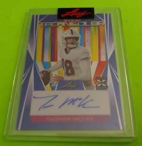 2023 Leaf Vivid Football Tanner McKee Technicolor ROOKIE AUTO Proof (1/1) EAGLES