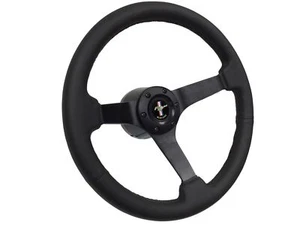 1984-2004 Ford Mustang Fox-Body 6-Bolt Black Leather Steering Wheel Kit, Tri-Bar - Bild 1 von 9