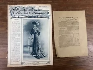 Revue LA MODE PRATIQUE illustrée 1907 # 48 AVEC PATRON Découpé + SEWING PATTERN - Imagen 1 de 4