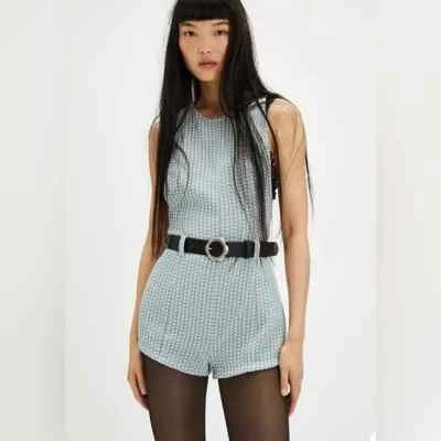 Mameluco Free People Mod Mini Retro de una pieza nuevo sin etiquetas talla 12 azul combo Foto 1 de 4