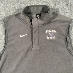 Gonzaga Bulldogs Mens Large 1/4 Zip Fleece Vest Nike Standard Fit Hockey NCAA - Picture 1 of 9