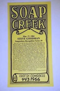 Soap Creek Saloon Steve Goodman Tischkarte Poster Flyer Austin Texas - Bild 1 von 1
