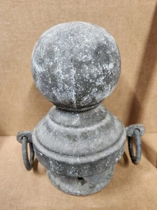 Vintage Endstück Pfosten Top Hitching Gusseisen Kanone Kugelstange Antik Ringe 10lbs - Bild 1 von 8