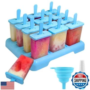 Alinana 12 Cavities Popsicles Molds, Without BPA Popsicle Molds with Built-in - Picture 1 of 5