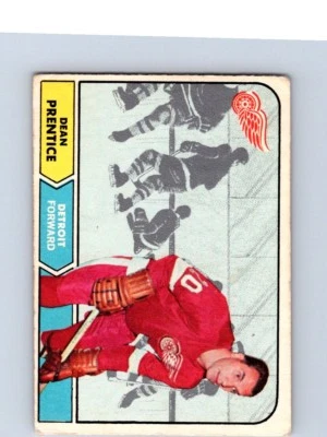 VINTAGE HOCKEY CARD OPC 1968 DETROIT RED WINGS DEAN PRENTICE NO844 - Image 1 of 2