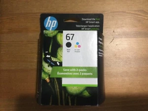GENUINE HP 67 Black & Tri-Color Ink Cartridge Combo New Sealed Box Exp. Apr 2025 - Photo 1/3
