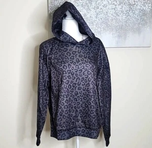 NEW Black & Gray Leopard Print Hoodie Size Large - Picture 1 of 4