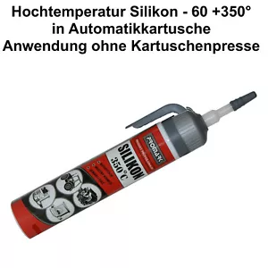 TOP Hochtemperatur Silikon Dichtmasse Dichtungskleber - 60 + 350° Schwarz 220 g - Picture 1 of 1