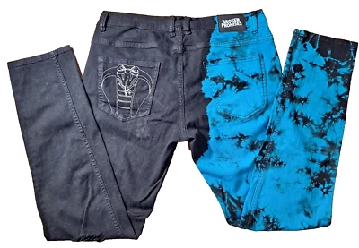 Jeans Punk Gótico Emo Cobra Fuerte Ornado Promesas Rotas Fractal Talla 34 Unisex Foto 1 de 4