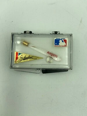 MLB California Angels 1988 Hand Crafted Glass Baseball Bat Pin NOS VTG 1.5" - Image 1 of 2