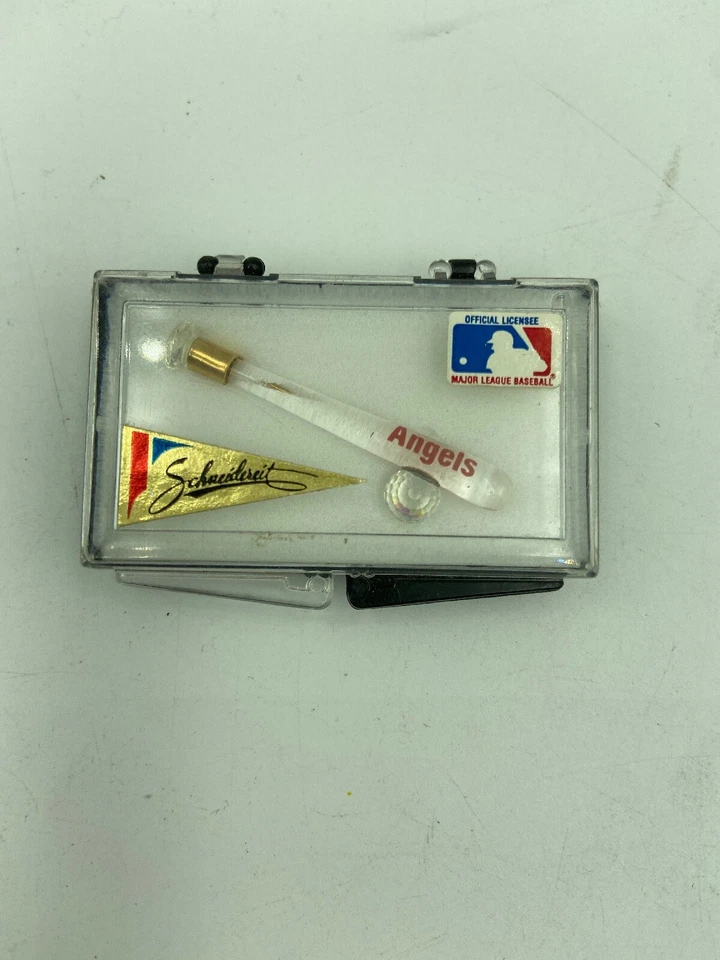 MLB California Angels 1988 Hand Crafted Glass Baseball Bat Pin NOS VTG 1.5" - Image 1 of 2