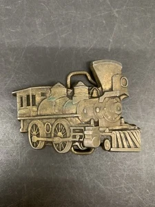 New Train Locomotive Railroad Steam Engine Brass Belt Buckle - Picture 1 of 7