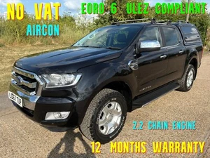 NO VAT FORD RANGER 2018 LIMITED EURO 6 2.2 ENGINE LEATHER AIRCON FSH - Picture 1 of 23