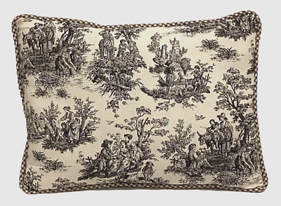 Almohada negra Charmed Life French Country Toile patrón 14 x 10 pulgadas Foto 1 de 3
