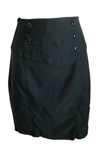 BCX Womens Black Pencil Skirt, Decorative Buttons Size 9 Medium - Picture 1 of 6