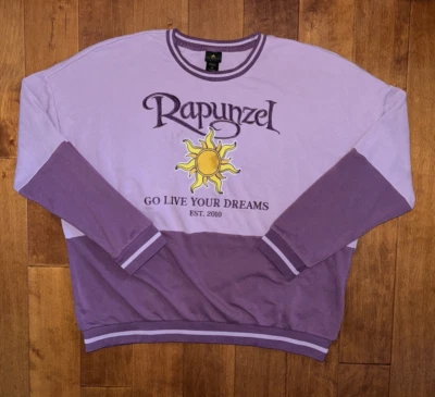 Suéter feminino Disney princesa emaranhado 3XL roxo Rapunzel pulôver gola redonda - Imagem 1 de 4