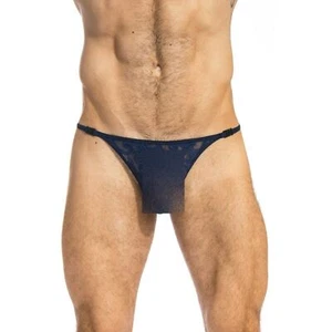L'Homme Invisible String ELIO Striptease Thong Detachable Brodée Bleu MY83 6 - Bild 1 von 4