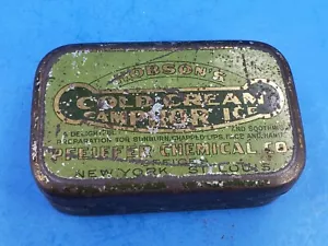 Tin Hobson's Cold Cream Alcanfor Ice Pfeiffer Chemical Co. De colección - Imagen 1 de 8