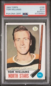 Tom  WIlliams Signed 1969-70 Topps North Stars Card PSA 5 DNA AUTO 9 RARE AUTO - Picture 1 of 3